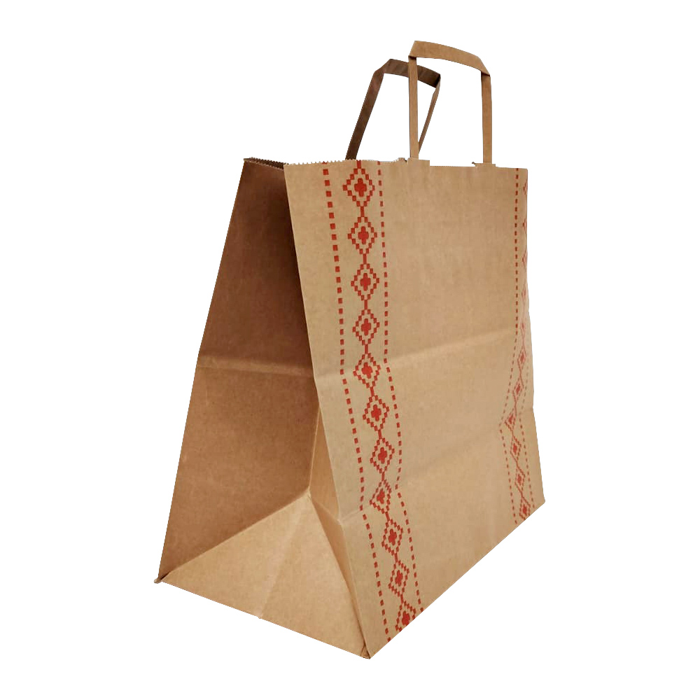 Pungi din hârtie kraft imprimate cu mâner